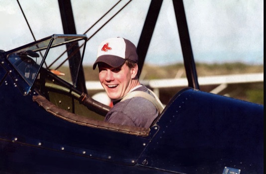 Waco biplane and pilot